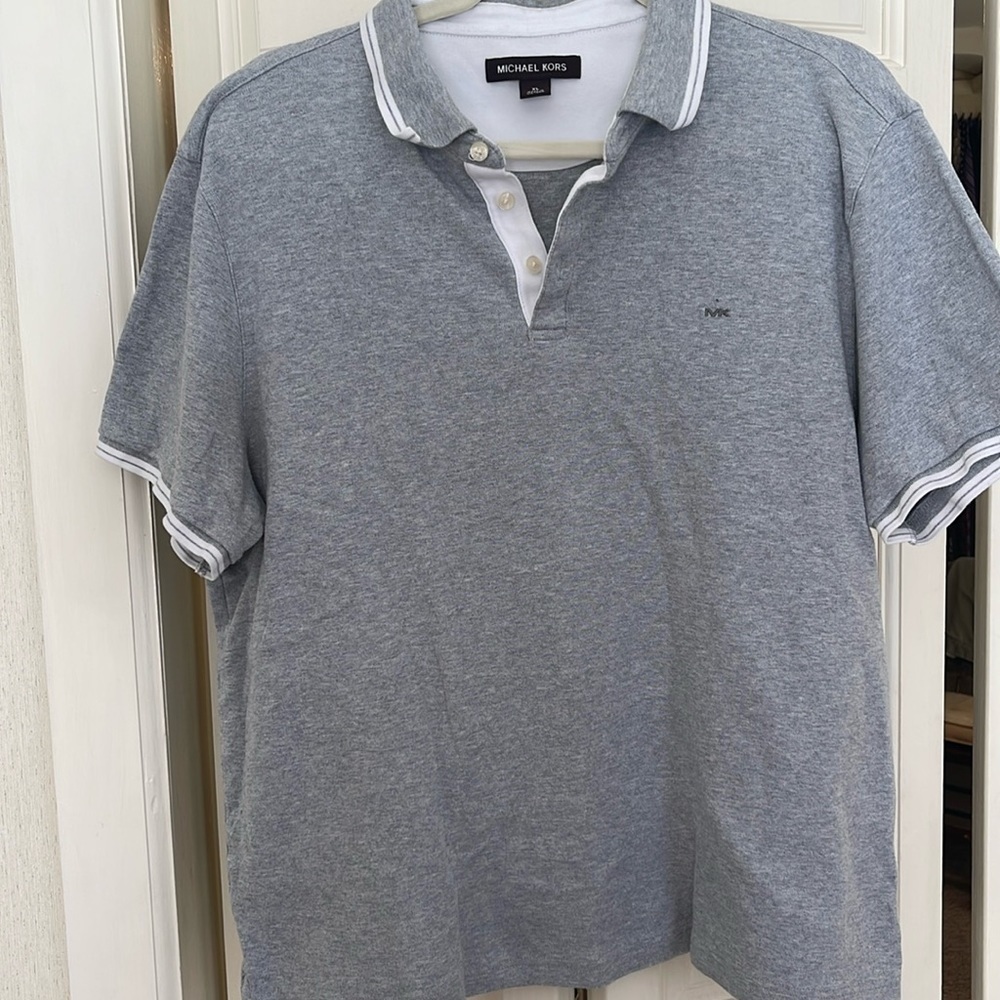 Michael Kors Men’s Short Sleeve Polo Golf Shirt Size XL Gray